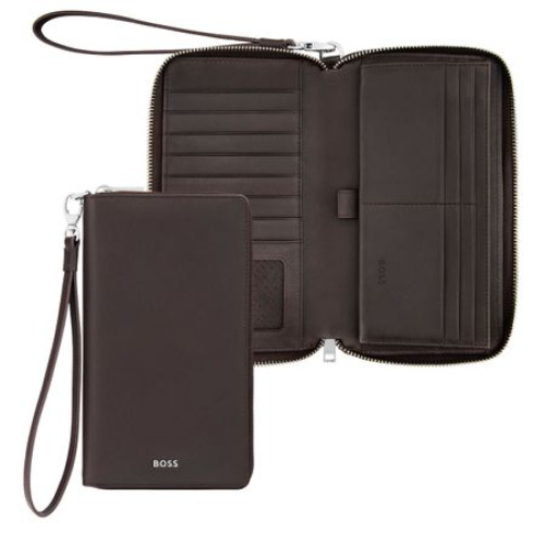 Portfel podróżny Classic Smooth Black Brązowy HLL503Y 