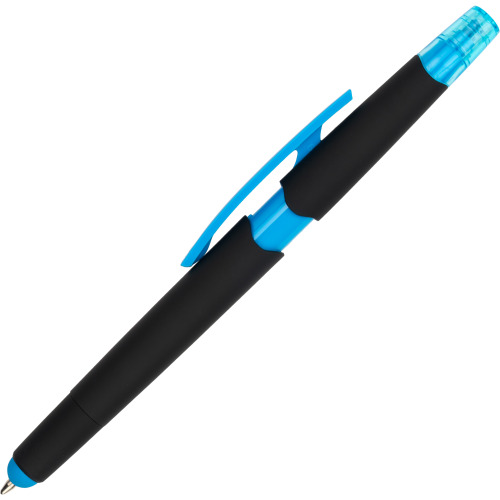 Długopis plastikowy z zakreślaczem touch pen EMMETT Jasnoniebieski 1096524 (12)