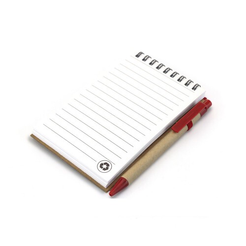 Notatnik (70 kartek) z długopisem czerwony V2835-05 (6)