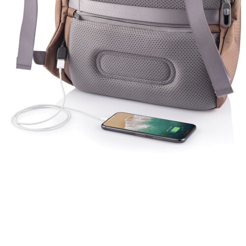 Bobby Soft, plecak na laptopa 15,6", chroniący przed kieszonkowcami, wykonany z RPET brązowy V0998-16 (10)
