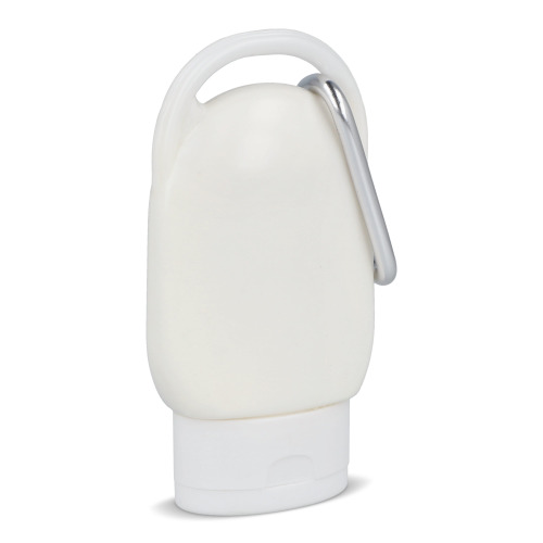 Balsam przeciwsłoneczny z karabińczykiem SPF30 z materiału z recyklingu 30ml Biały LT91838-N0001 (2)