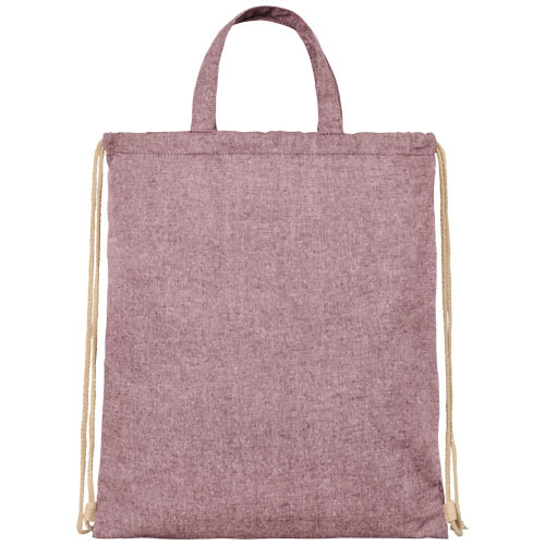 Plecak Pheebs z bawełnianym sznurkiem ściągającym z recyklingu o gramaturze 210 g/m² Kasztanowy melanż 12046020 (2)