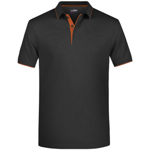Koszulka Polo Męska z Kontrastem - Black & Red