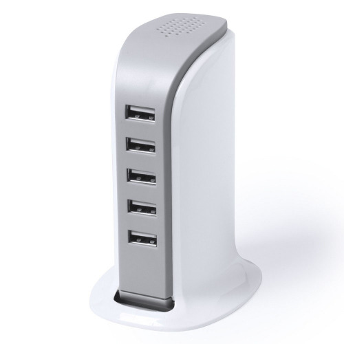 Ładowarka, hub USB Biały V3599-02 