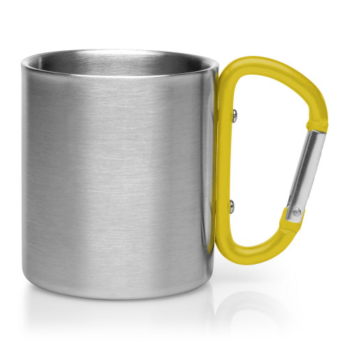 Metalowy kubek 210 ml z karabińczykiem | Easton żółty V8437-08 