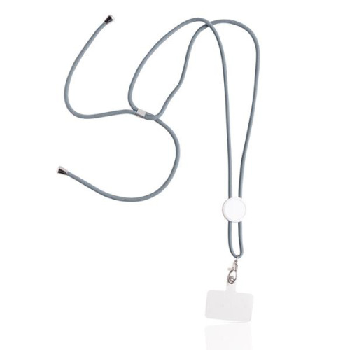 Smycz z uchwytem na telefon z RPET / Daily Light Grey IP14086495 