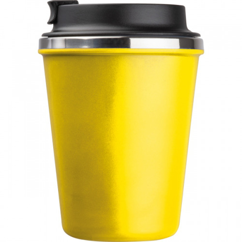 Kubek termiczny 350 ml z powłoką z recyklingu METODY żółty 8496208 (4)