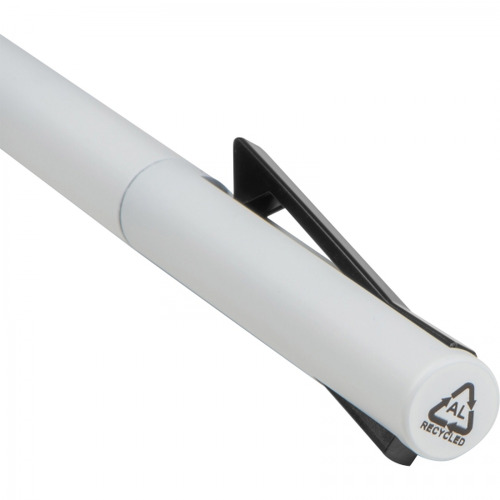 Długopis aluminiowy z recyklingu półżelowy WIEBKE Biały 1388706 (5)
