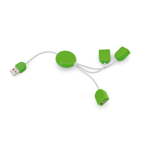 Hub USB zielony V3243-06 