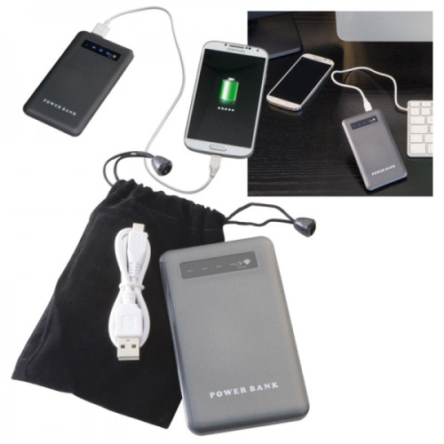Power bank plastikowy KINGSVILLE Szary 351407 