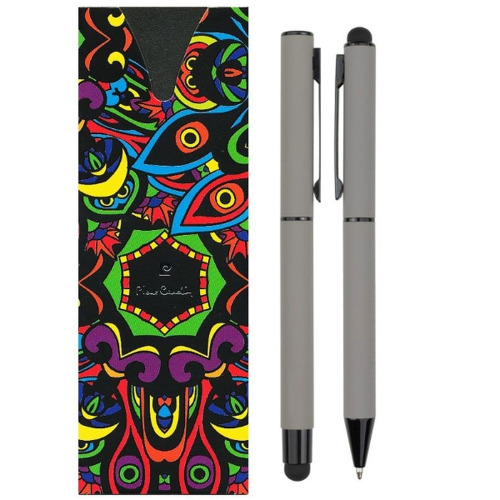 Zestaw piśmienny długopis i pióro kulkowe touch pen soft touch CELEBRATION Pierre Cardin Szary B0401008IP307 (1)