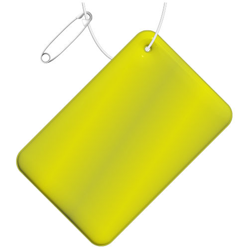 RFX™ reflective mała prostokątna odblaskowa zawieszka z TPU Neonowy żółty 1PR09513 