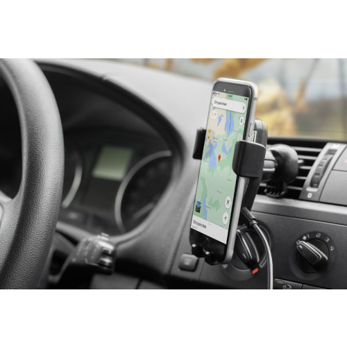 Uchwyt do telefonu z ładowarką indukcyjną GARI 15W- II gatunek Czarny 09158-02A (5)