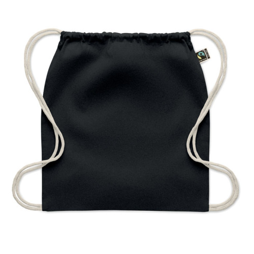 Worek ze sznurkiem Fairtrade 18 Czarny MO2591-03 (1)