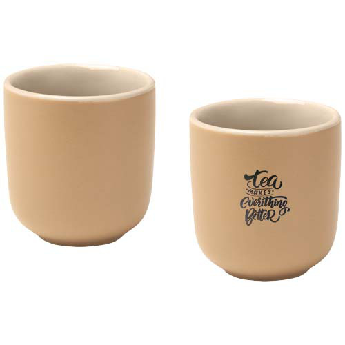 Male filiżanki ceramiczne do espresso o pojemności 90 ml - zestaw 2 sztuk Oatmeal 12639707 (1)