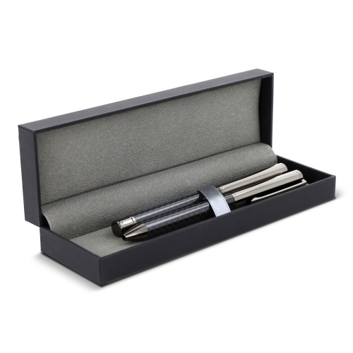 Zestaw metalowy długopis i pióro kulkowe w pudełku upominkowym Stalowoszary LT82153-N0035 