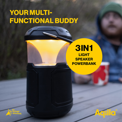 Głośnik Bluetooth Aqiila Soundbird B10 z podświetleniem i funkcją powerbanku Czarny LT45207-N0002 (2)