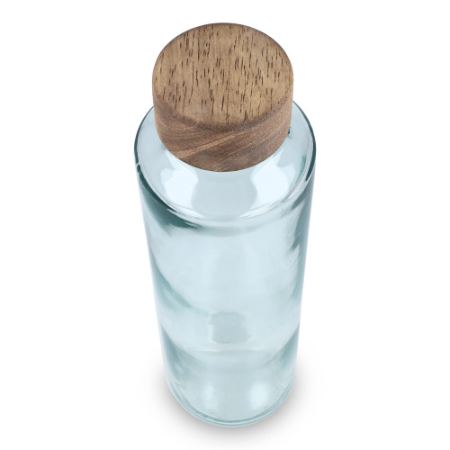 Butelka InSideOut z recyklingowanego szkła ReuuZ z drewnianym korkiem 650 ml Transparentny LT57013-N0004 (2)