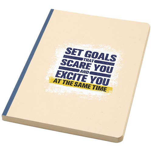 Liliana notatnik A5 z trzciny cukrowej z miękką okładką z RPET Błękit oceanu 10612552 (1)