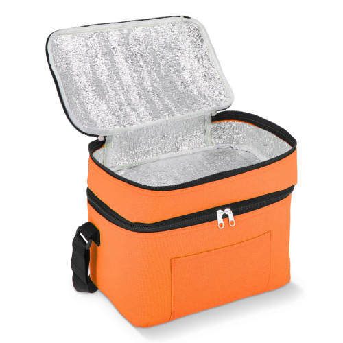 R-PET 600D Dwukomorowa torba chłodząca 30 x 20 x 24 cm 12L Pomarańczowy LT95393-N0026 (4)