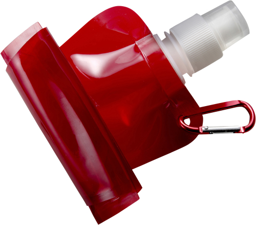 Składana butelka 420 ml z karabińczykiem czerwony V6503-05 (1)