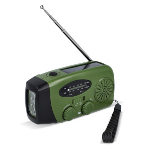 SafeSound Radio awaryjne zasilane energią słoneczną i korbką Ciemnozielony