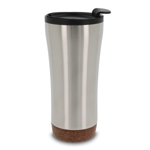 Kubek o podwójnych ściankach z korkową podstawą 480ml Srebrny