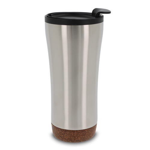 Kubek o podwójnych ściankach z korkową podstawą 480ml Srebrny LT98848-N0005 