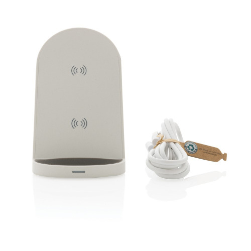 Ładowarka bezprzewodowa z podwójną cewką 15W Biały P308.523 (2)