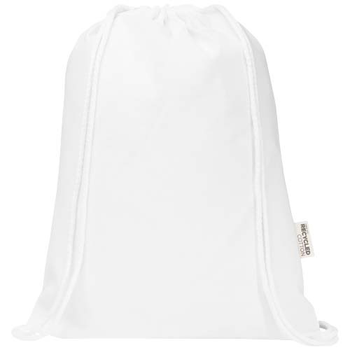 Oregon Blend torba ściągana sznurkiem z materiału materiału z recyklingu, 140 g/m², 5 l, posiadająca certyfikat GRS Biały 12076101 (2)