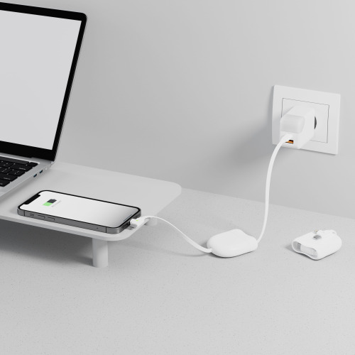 Xoopar ICE-R Chowany kabel USB-C i Lightning 60 W 1 metr Biały LT41034-N0001 (6)