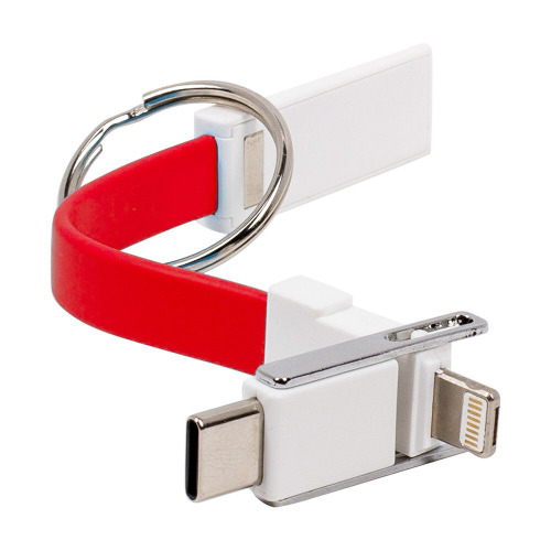Brelok do kluczy, kabel do ładowania i synchronizacji Czerwony V9489-05 (4)
