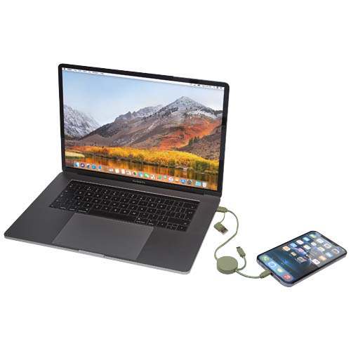 Citala kabel do synchronizacji danych i szybkiego ładowania 5 w 1 27 W o długości 30 cm z tworzyw sztucznych pochodzących z recyklingu Zielony melanż 12442762 (7)