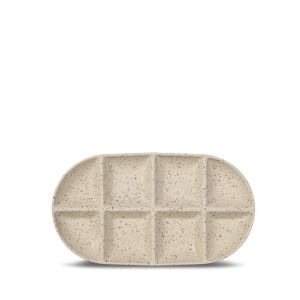 Talerz do serwowania DITTE, duży, beżowy/bordowy