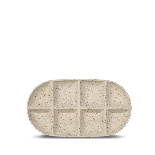 Talerz do serwowania DITTE, duży, beżowy/bordowy Beżowy/bordowy 5018653- 