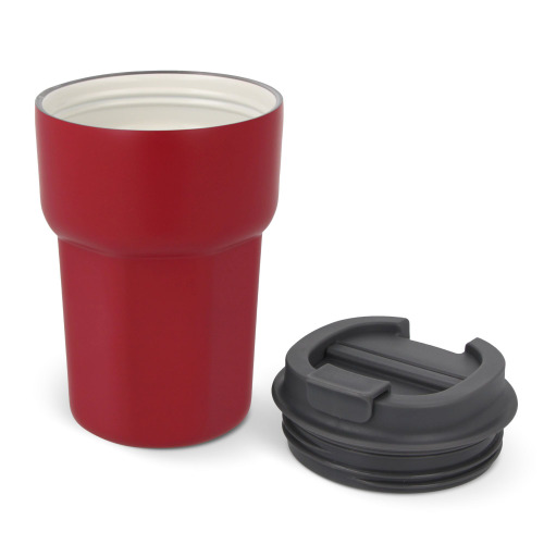 T-ceramic Kubek termiczny z pokrywką Zambezi 350ml Ciemnoczerwony LT98728-N0020 (1)