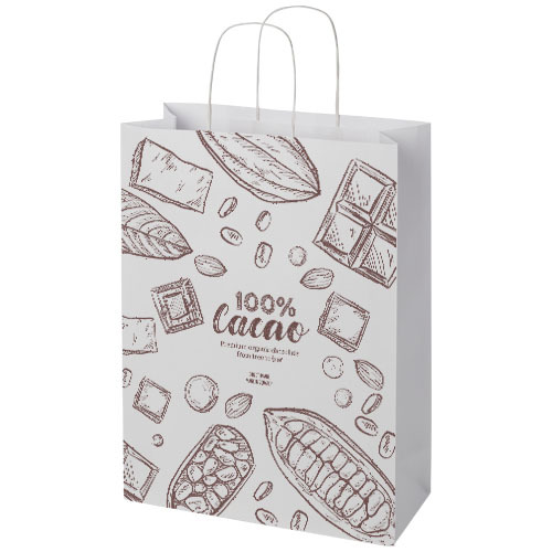 Torba z papieru Kraft ze skręconymi uchwytami – 31 x 12 x 41 cm Biały 1ZM01001 