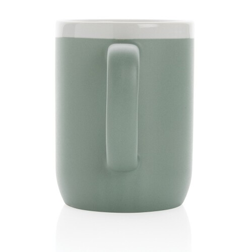 Kubek ceramiczny 300 ml green, white P434.097 (2)