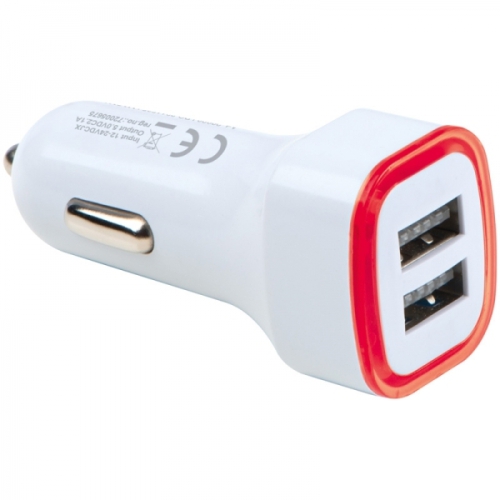 Ładowarka samochodowa USB FRUIT czerwony 092805 (1)