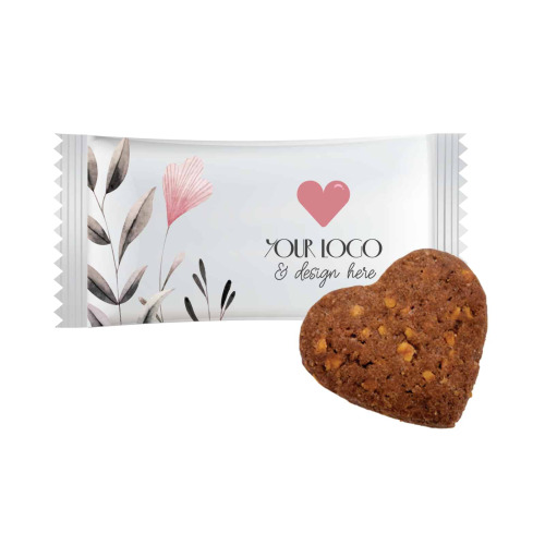Ciastko reklamowe kakaowe serduszko Wielokolorowy S0116 