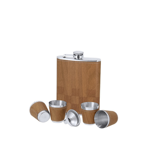 Zestaw upominkowy, piersiówka 175 ml, kieliszki 30 ml, szachy Beżowy VA373-20 (1)