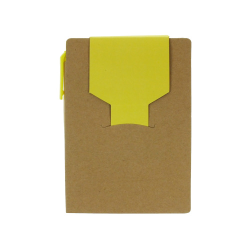 Notatnik, karteczki samoprzylepne, długopis żółty V2842-08 (3)