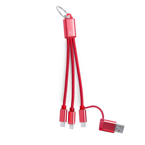 Kabel do ładowania z aluminium z recyklingu Czerwony