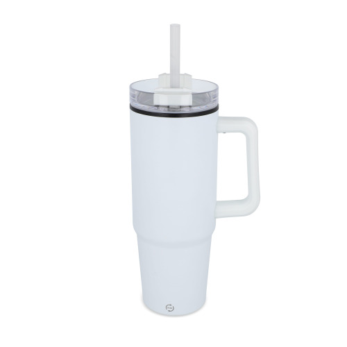 Kubek Miami z uchwytem i słomką 800ml Biały LT57004-N0001 
