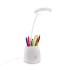 Lampka na biurko, głośnik bezprzewodowy 3W, stojak na telefon, pojemnik na przybory do pisania biały V0188-02 (2) thumbnail