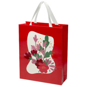 Torba papierowa Smartfold 210 g/m² z uchwytami ze wstążki i błyszczącym laminowaniem – 31 x 12 x 39 cm