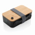 Pudełko śniadaniowe z bambusowym wieczkiem, łyżkowidelec czarny P269.611 (6) thumbnail
