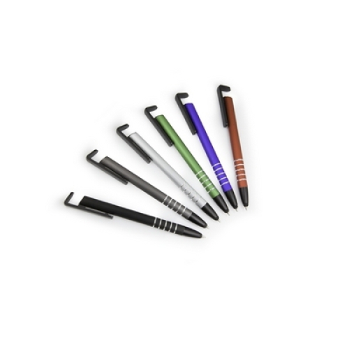 Długopis, touch pen, stojak na telefon czarny V1816-03 (1)