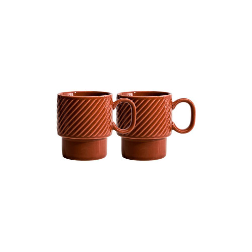 Kubek do kawy COFFEE & MORE 2-szt, terracotta Ceglany 5018373- 