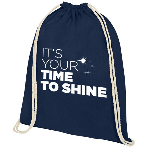 Plecak Oregon wykonany z bawełny o gramaturze 140 g/m² ze sznurkiem ściągającym Granatowy 12057555 (1)